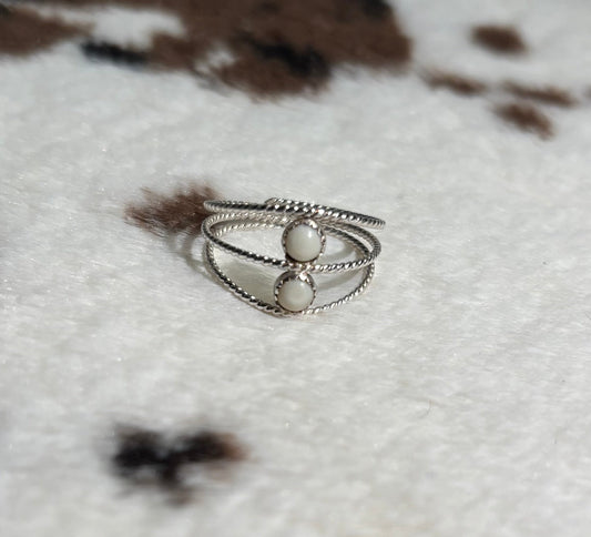 White Stag Stacked Ring